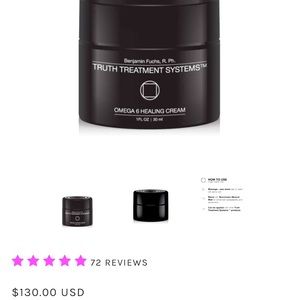 New BENJAMIN FUCHES TRUTH TREATMENT SYSTEM OMEGA 6 HEALING CREAM